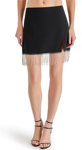 Steve Madden Fringed Black Cam Skirt