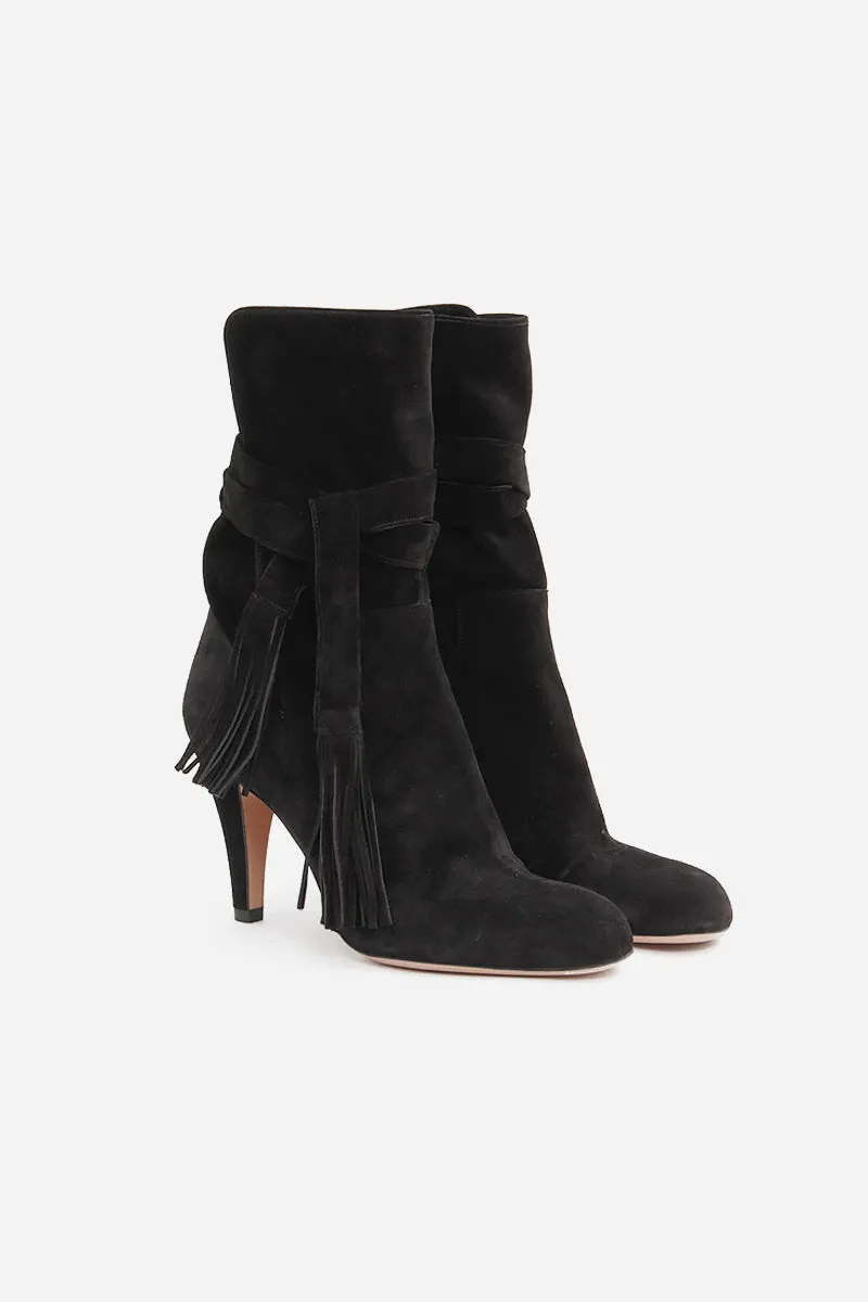 SUEDE TASSEL BOOTS