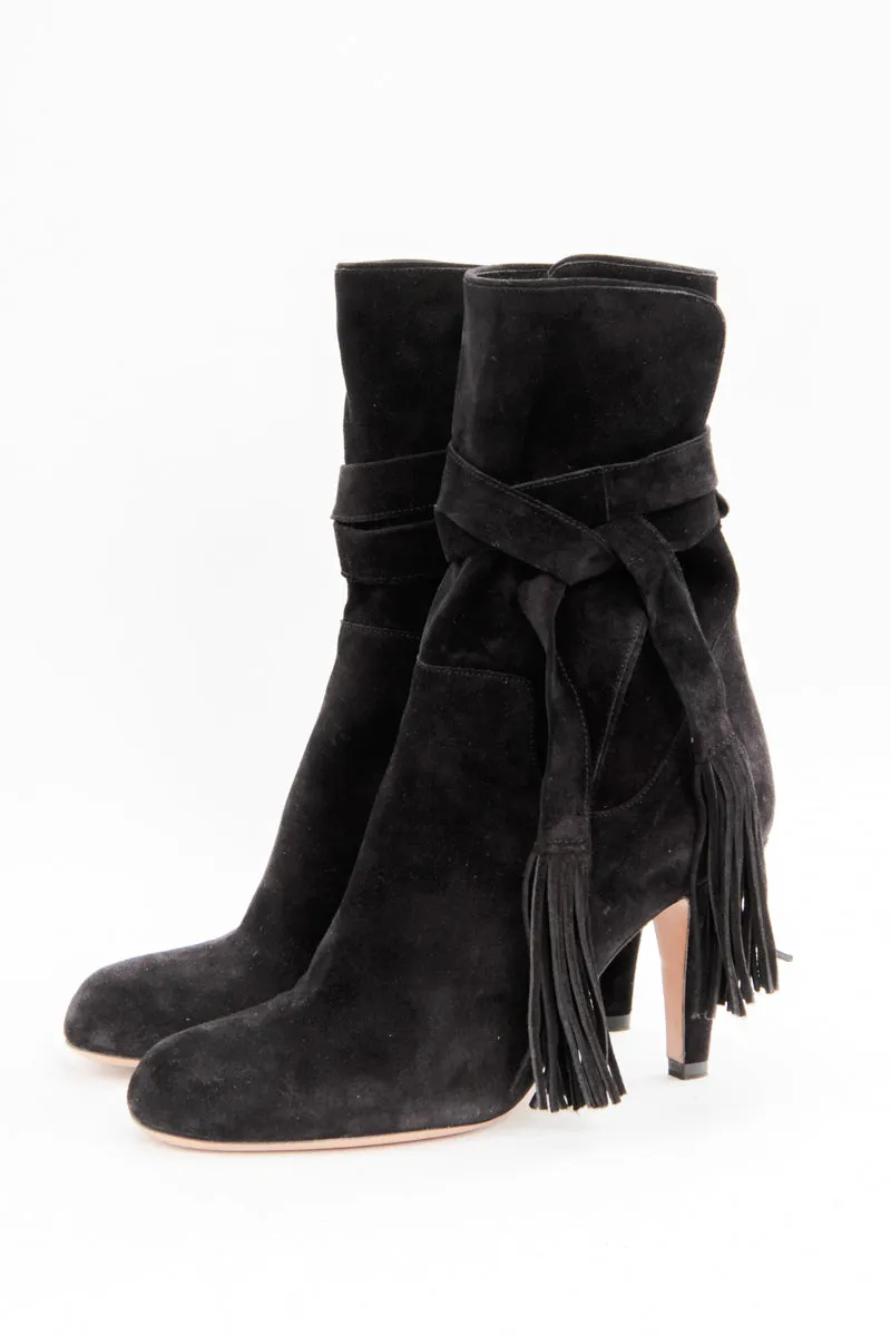 SUEDE TASSEL BOOTS