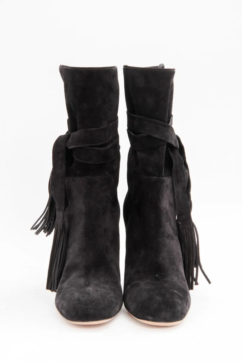 SUEDE TASSEL BOOTS