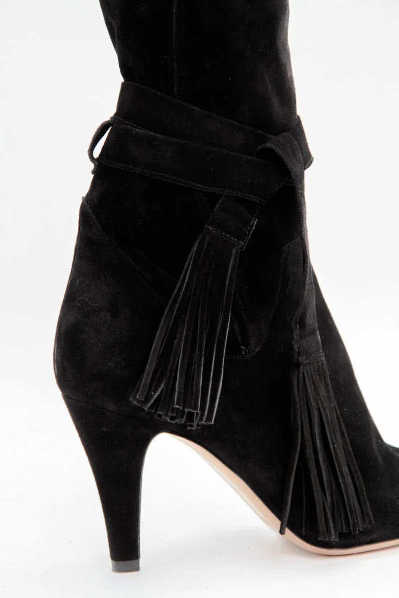 SUEDE TASSEL BOOTS