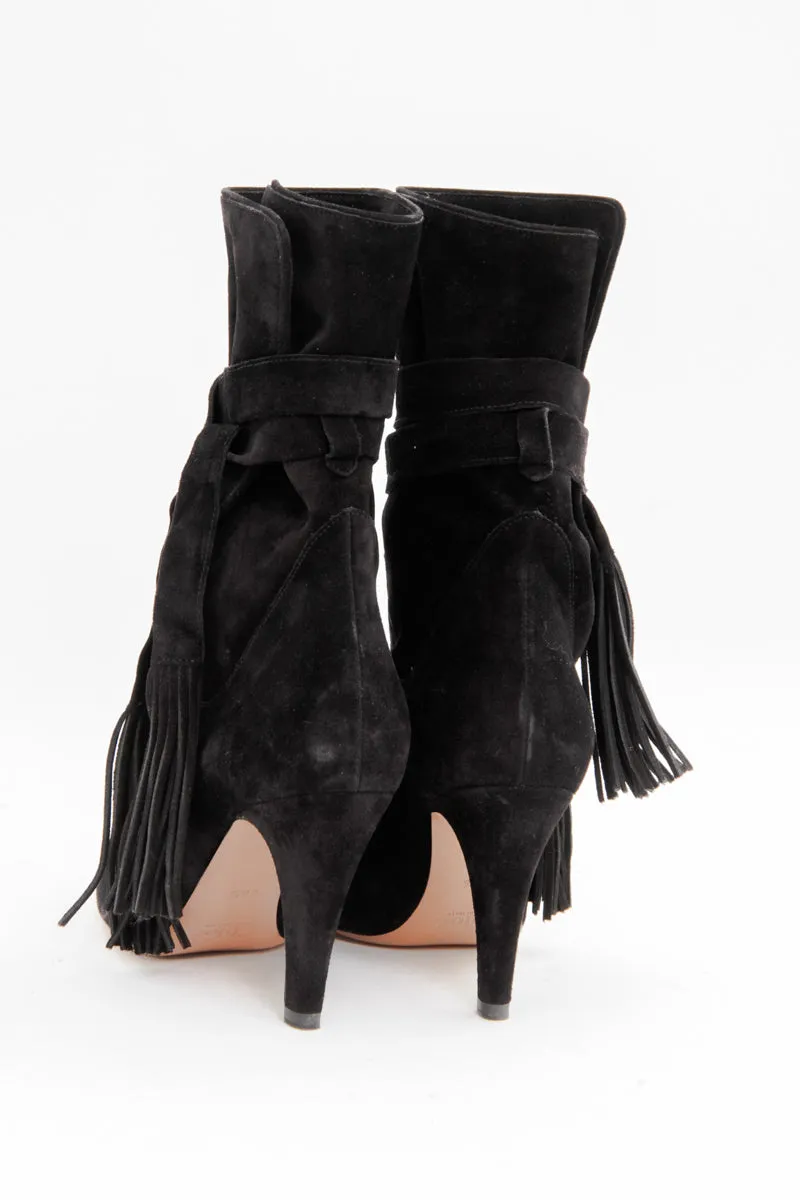 SUEDE TASSEL BOOTS