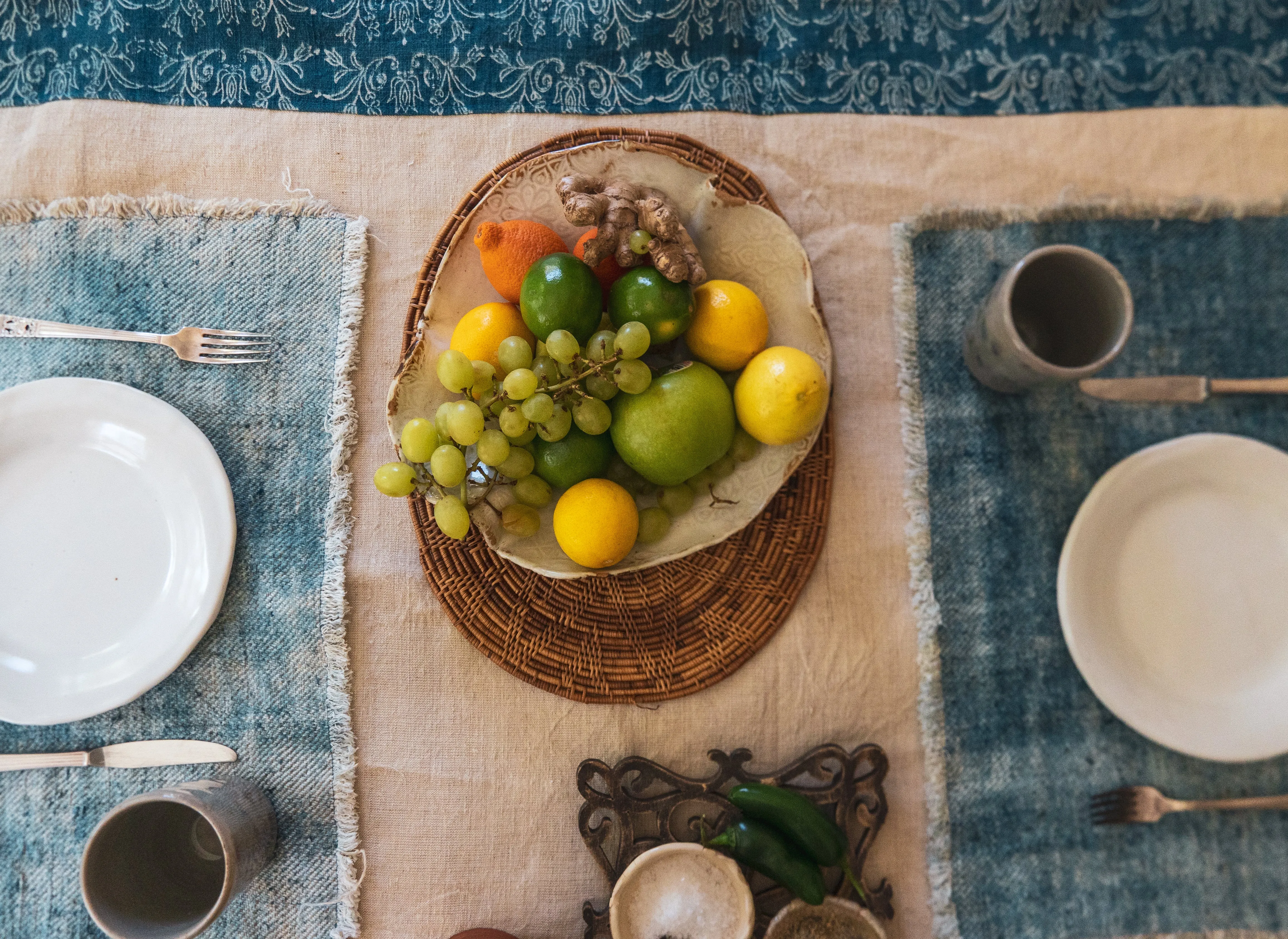 Table Runner: Antique handwoven Hungarian hemp - TW61