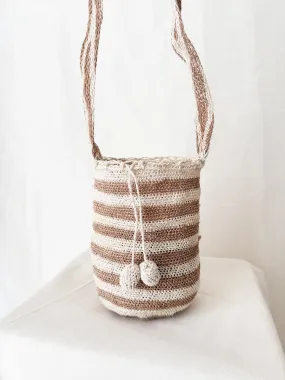 THE MINI HIPPIE RAFIA BAG NATURAL STRIPS