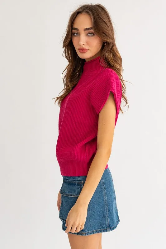 Turtle Neck Power Shoulder Sweater