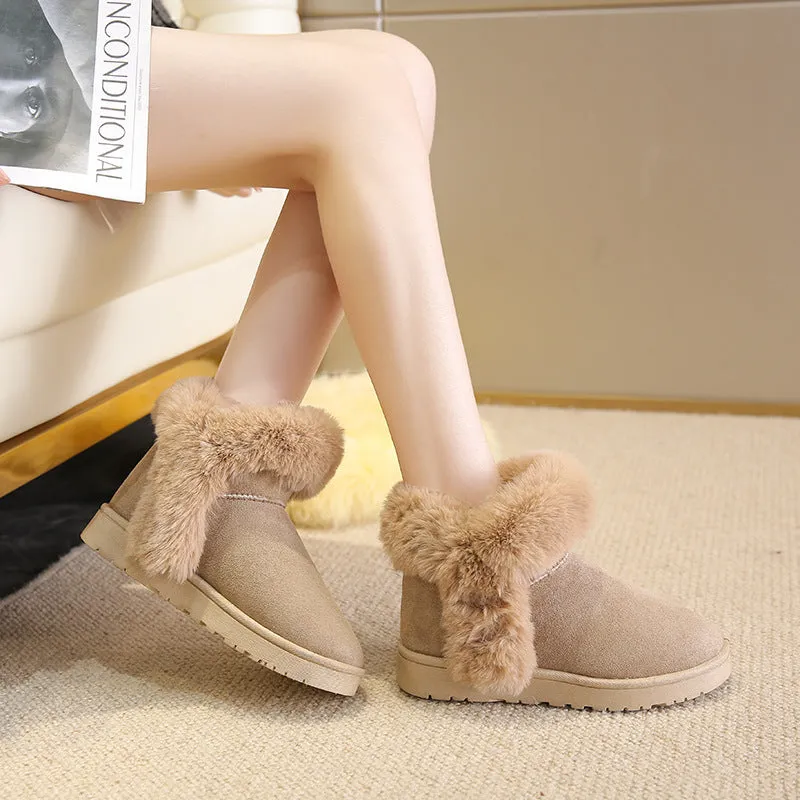 Warm Slip On Fluffy Platform Fleece Ankle Boots