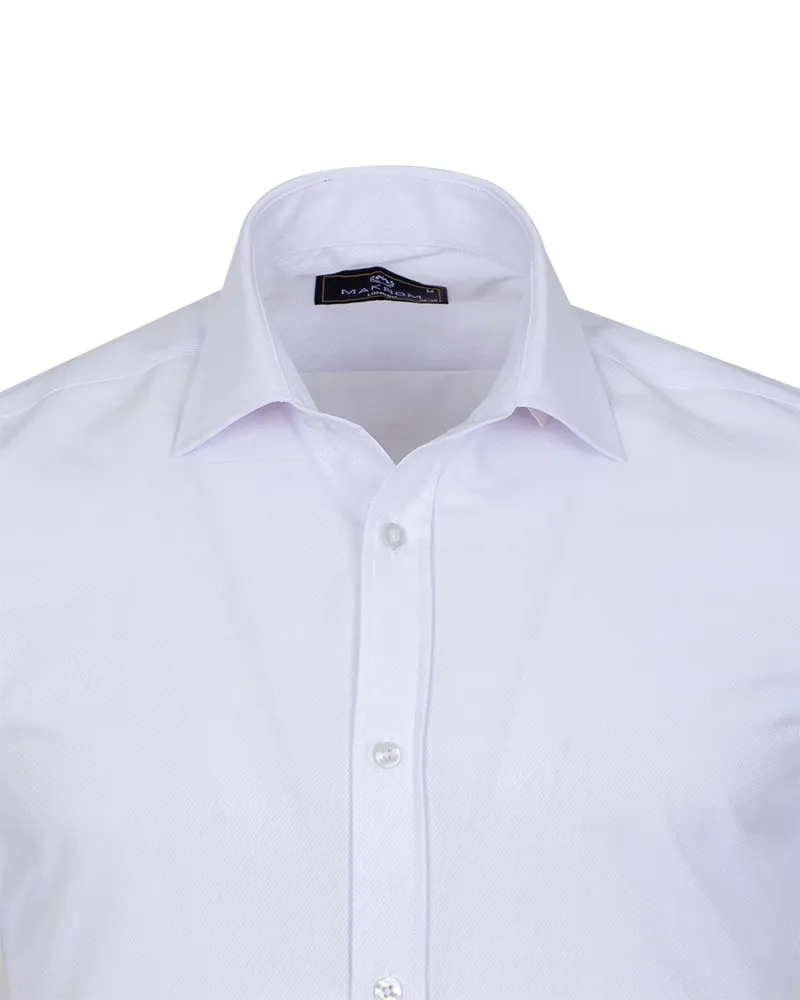 White Classic Twill Short Sleeve Shirt